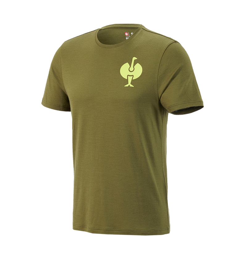 Trička, svetry & košile: Tričko Merino e.s.trail + jalovcová zelená/citronově zelená 3