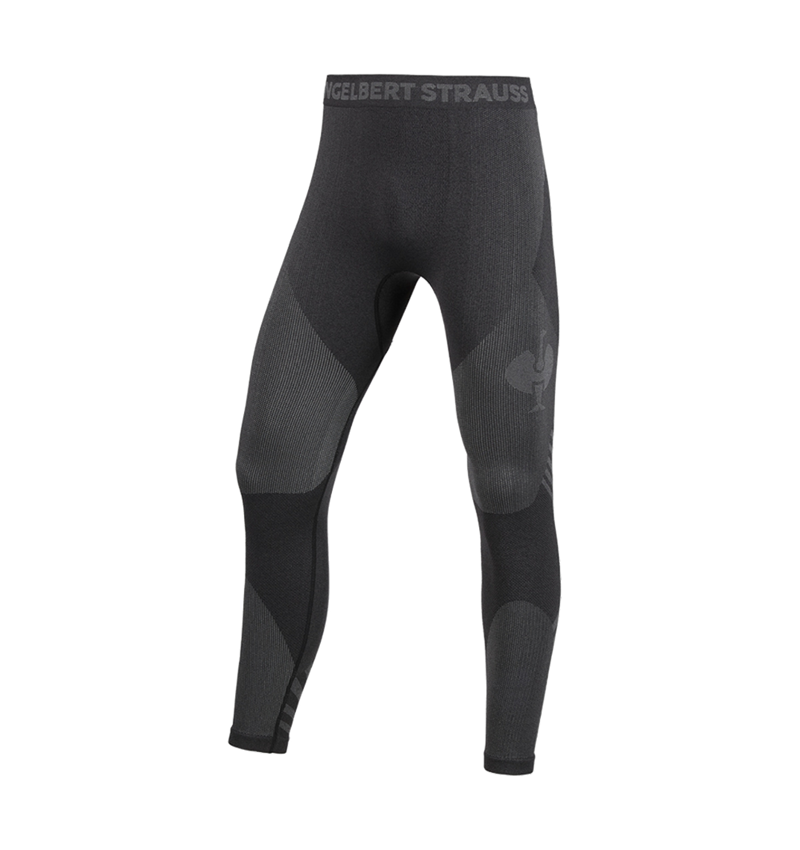 Spodní prádlo | Termo oblečení: Funkční dlouhé spodní kalhoty bezešvé e.s.trail + černá/čedičově šedá 4