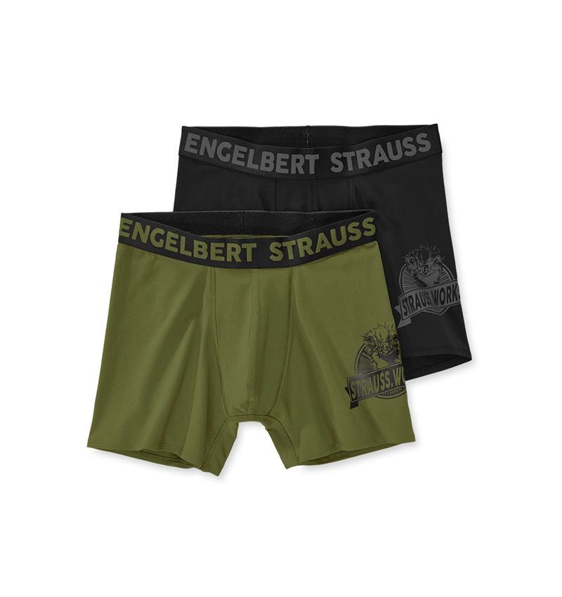 Oděvy: Longleg boxerky e.s.iconic, 2 ks v balení + horská zelená+černá