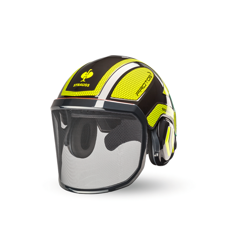 Ochranné přilby: e.s. Lesnická helma Protos® + černá/výstražná žlutá