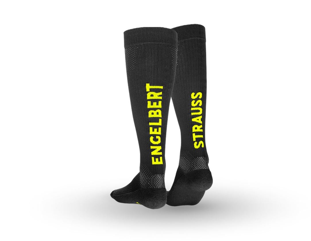 Ponožky | Punčochy: e.s. Celoroční funkční ponožky light/x-high + černá/výstražná žlutá