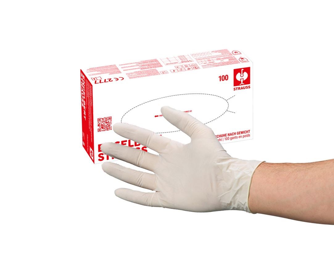 Jednorázové rukavice: Jednorázové latexové rukavice na vyšetření, l. p.