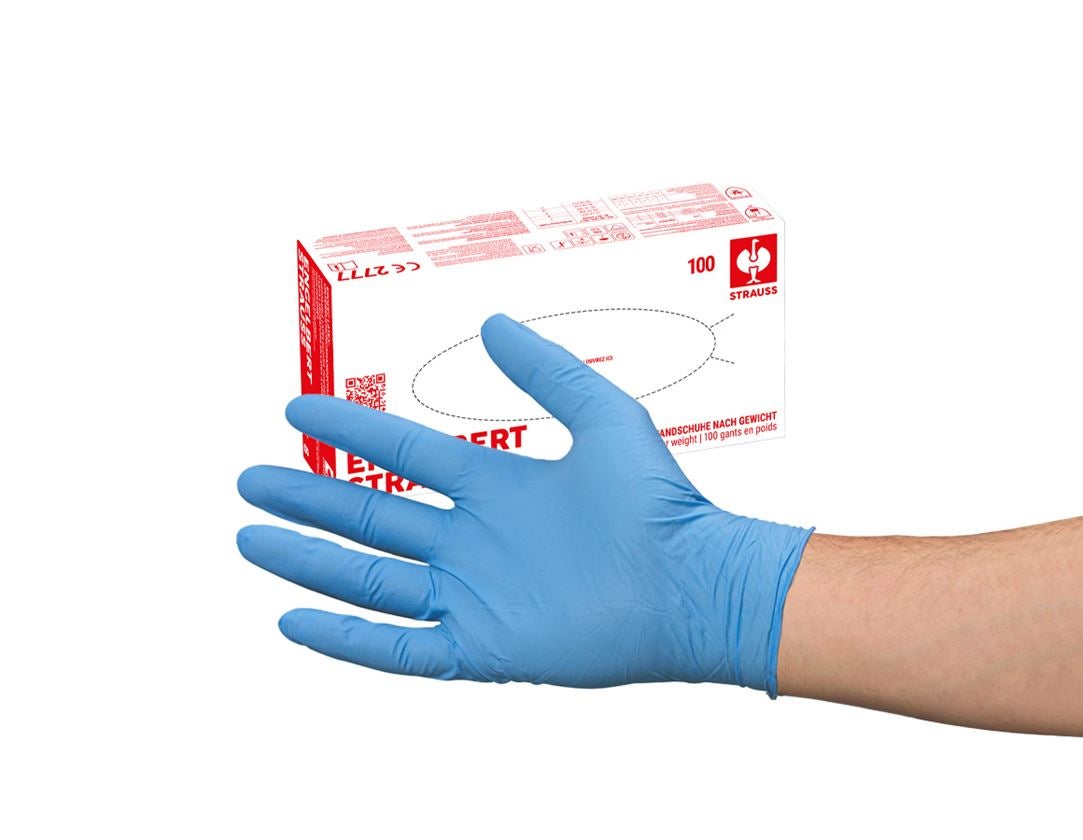 Jednorázové rukavice: Jednorázové nitrilové rukavice na vyšetření,nepudr + modrá