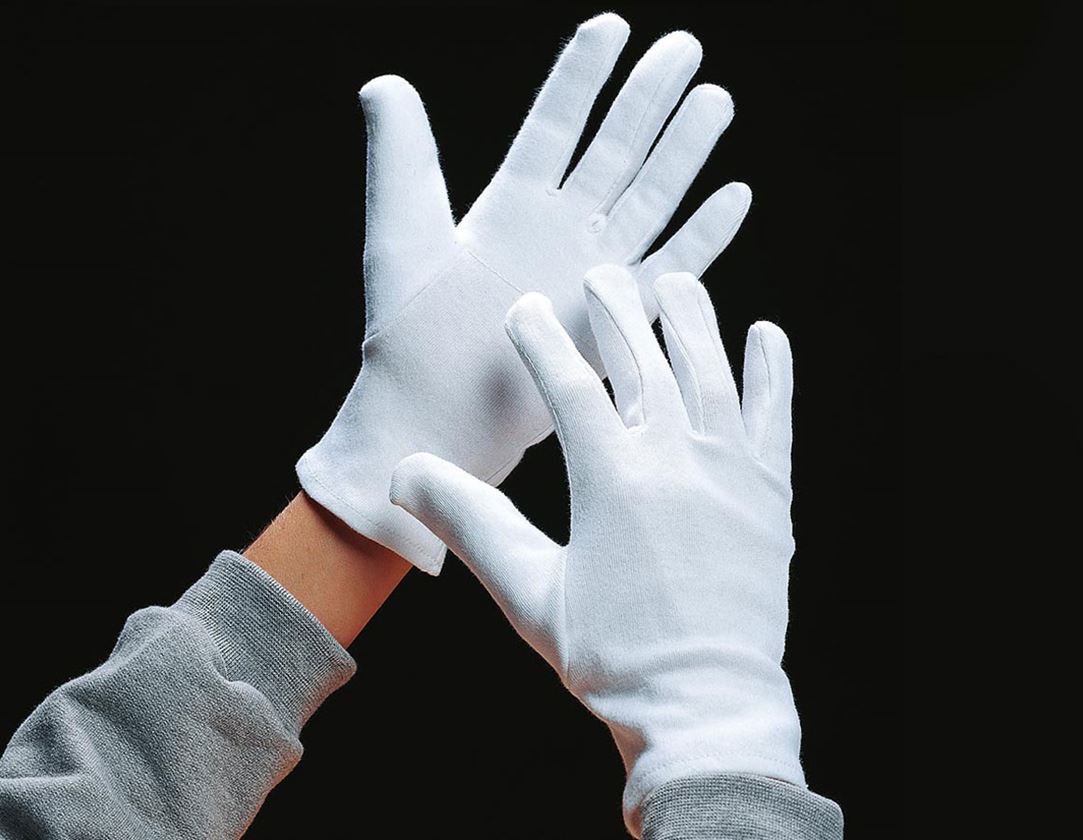 Textilní: Úpletové rukavice, bílá, 12 ks v balení + bílá