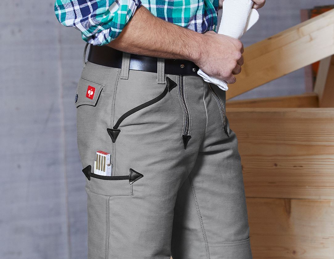 Pracovní kalhoty: e.s. Cech.kalhoty Doppelpilot Albert,bez rozšíření + šedá 1