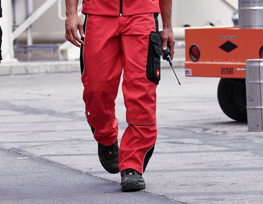 Pracovní kalhoty: Kalhoty do pasu e.s.active + červená/černá 1