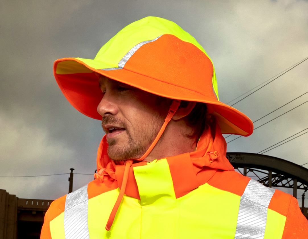 Doplňky: Funkční klobouk do deště e.s.motion 2020 + výstražná žlutá/výstražná oranžová 1