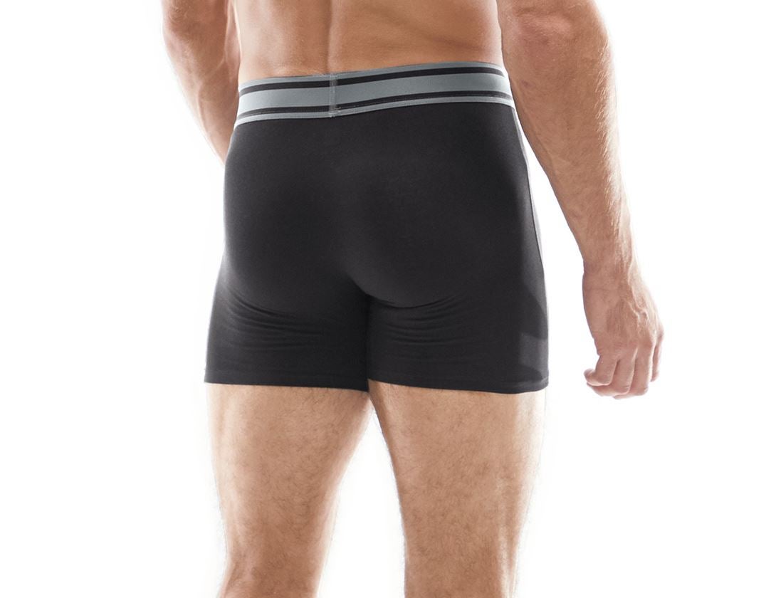 Spodní prádlo | Termo oblečení: e.s. Longleg boxerky cotton stretch + černá/cement 1