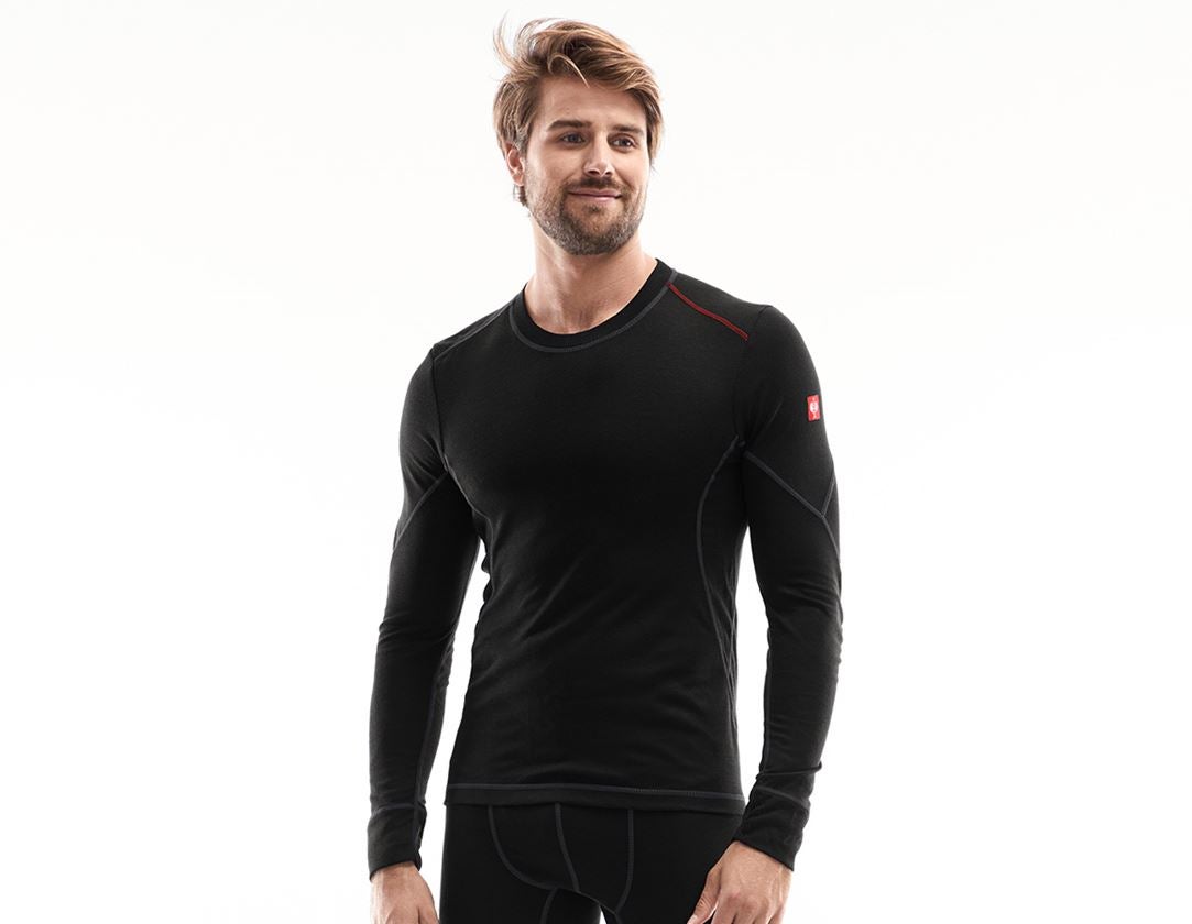 Spodní prádlo | Termo oblečení: e.s. Funkční-triko s dlouhým rukávem basis-light + černá