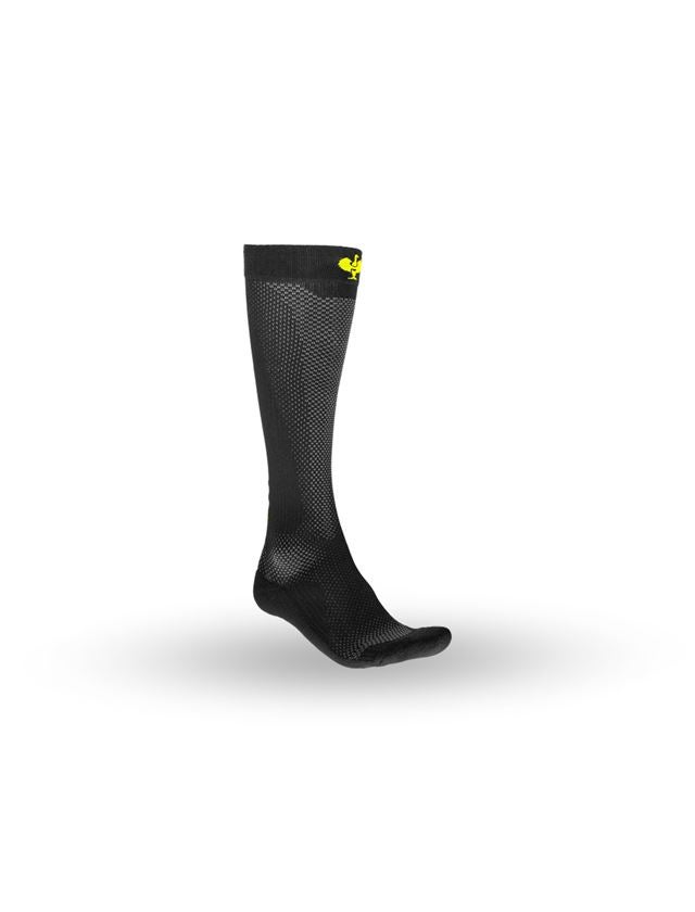 Ponožky | Punčochy: e.s. Celoroční funkční ponožky light/x-high + černá/výstražná žlutá