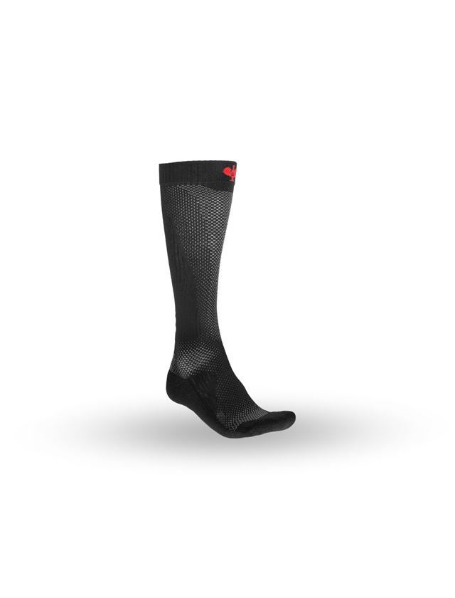 Ponožky | Punčochy: e.s. Celoroční funkční ponožky light/x-high + černá/strauss červená