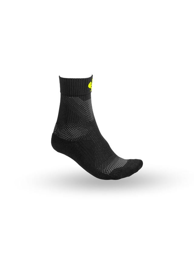 Ponožky | Punčochy: e.s. Celoroční funkční ponožky light/high + černá/výstražná žlutá