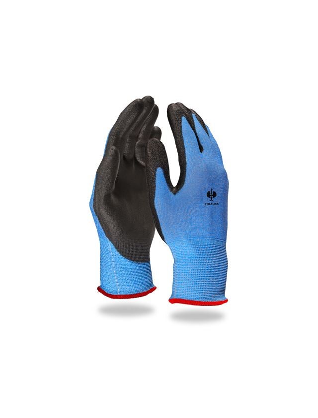 Povrstvené: PU protipořezové rukavice Comfort Skin, stupeň B + černá/modrá-melanž