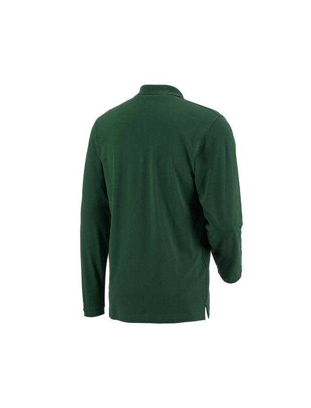 Témata: e.s. Longsleeve-Polo tričko cotton Pocket + zelená 1