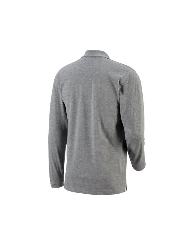 Trička, svetry & košile: e.s. Longsleeve-Polo tričko cotton Pocket + šedý melír 1