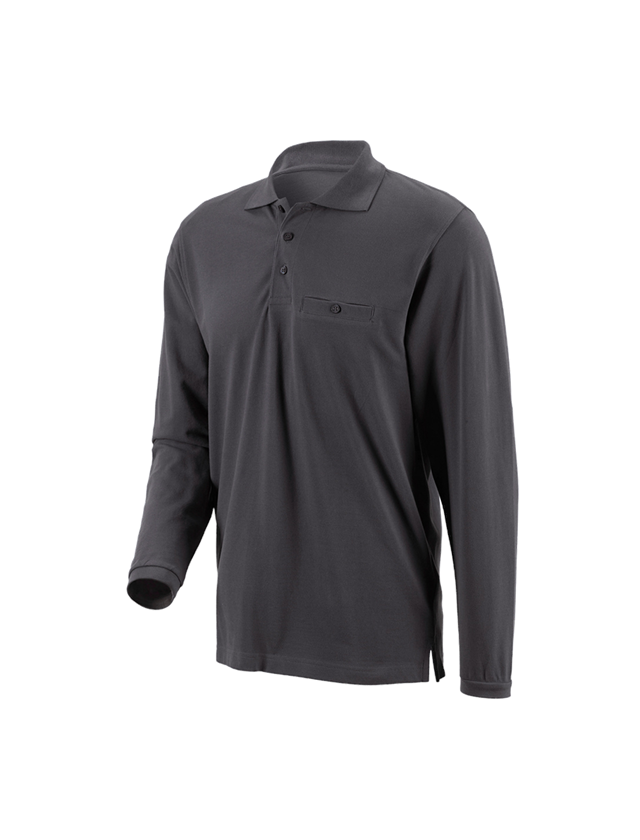 Trička, svetry & košile: e.s. Longsleeve-Polo tričko cotton Pocket + antracit 2