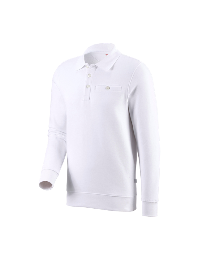 Trička, svetry & košile: e.s. Mikina poly cotton Pocket + bílá