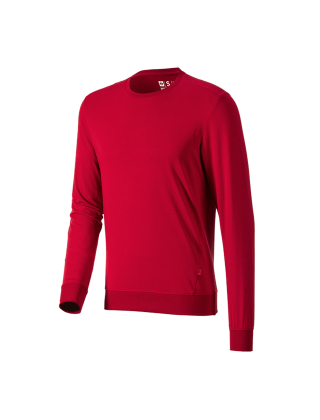 Trička, svetry & košile: e.s. triko s dlouhým rukávem cotton stretch + ohnivě červená