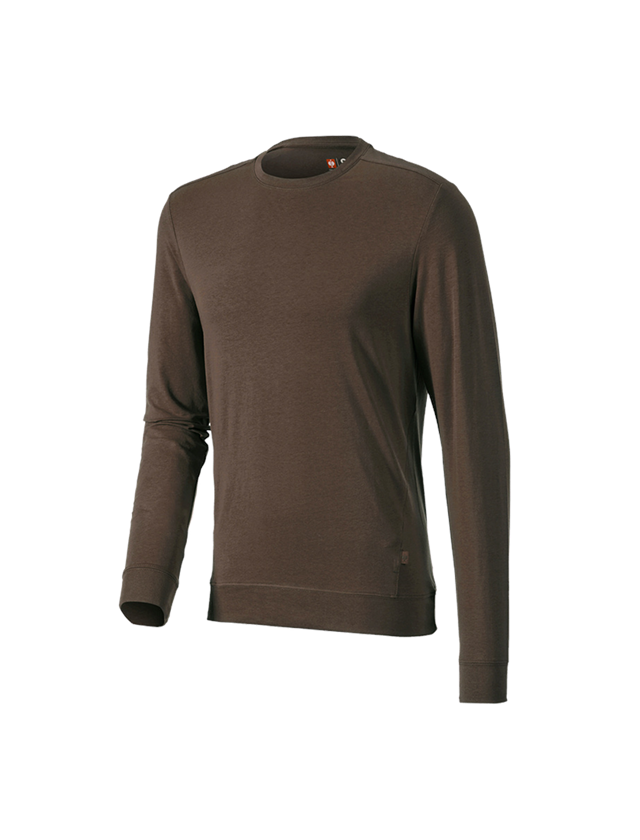 Trička, svetry & košile: e.s. triko s dlouhým rukávem cotton stretch + kaštan