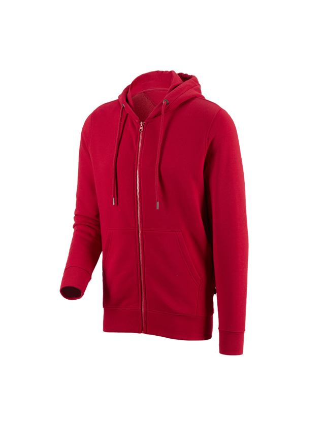 Trička, svetry & košile: e.s. Hoody-Bunda Sweat poly cotton + ohnivě červená