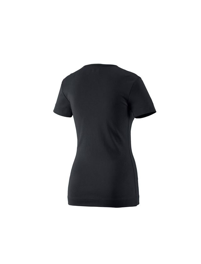 Trička | Svetry | Košile: e.s. Tričko cotton V-Neck, dámské + černá 1