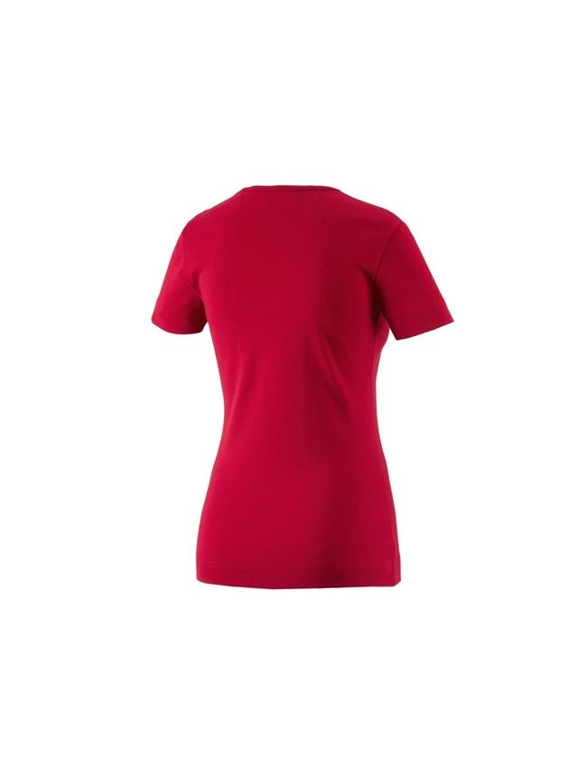 Trička | Svetry | Košile: e.s. Tričko cotton V-Neck, dámské + červená 1