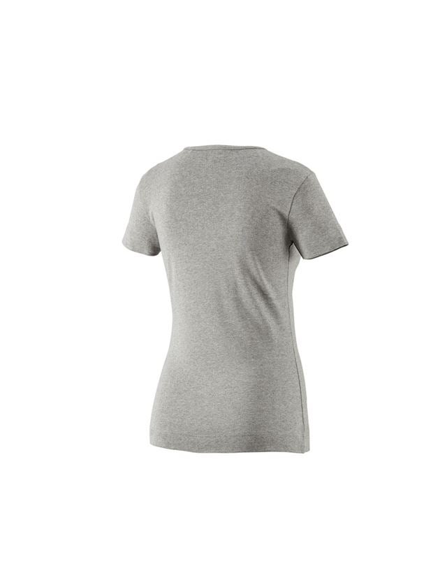 Trička | Svetry | Košile: e.s. Tričko cotton V-Neck, dámské + šedý melír 1