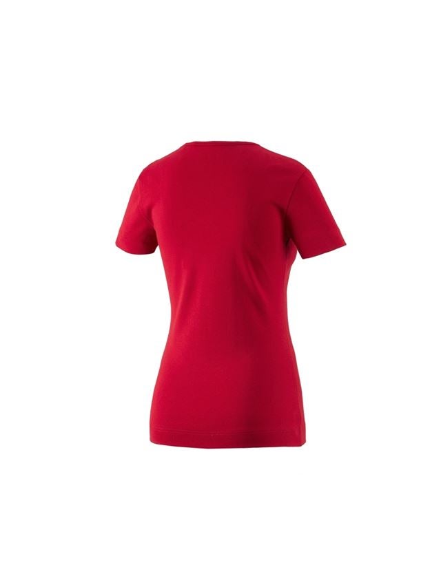 Trička | Svetry | Košile: e.s. Tričko cotton V-Neck, dámské + ohnivě červená 1