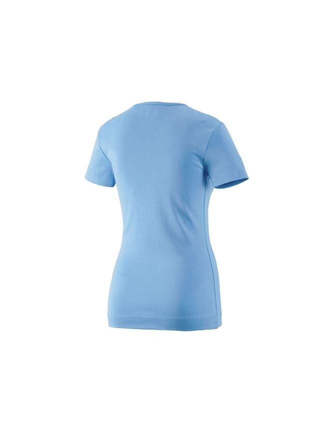 Trička | Svetry | Košile: e.s. Tričko cotton V-Neck, dámské + azurově modrá 1
