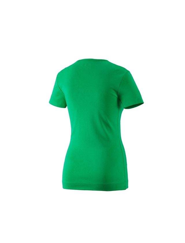 Trička | Svetry | Košile: e.s. Tričko cotton V-Neck, dámské + trávově zelená 1