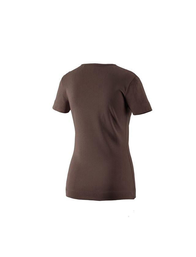 Trička | Svetry | Košile: e.s. Tričko cotton V-Neck, dámské + kaštan 1