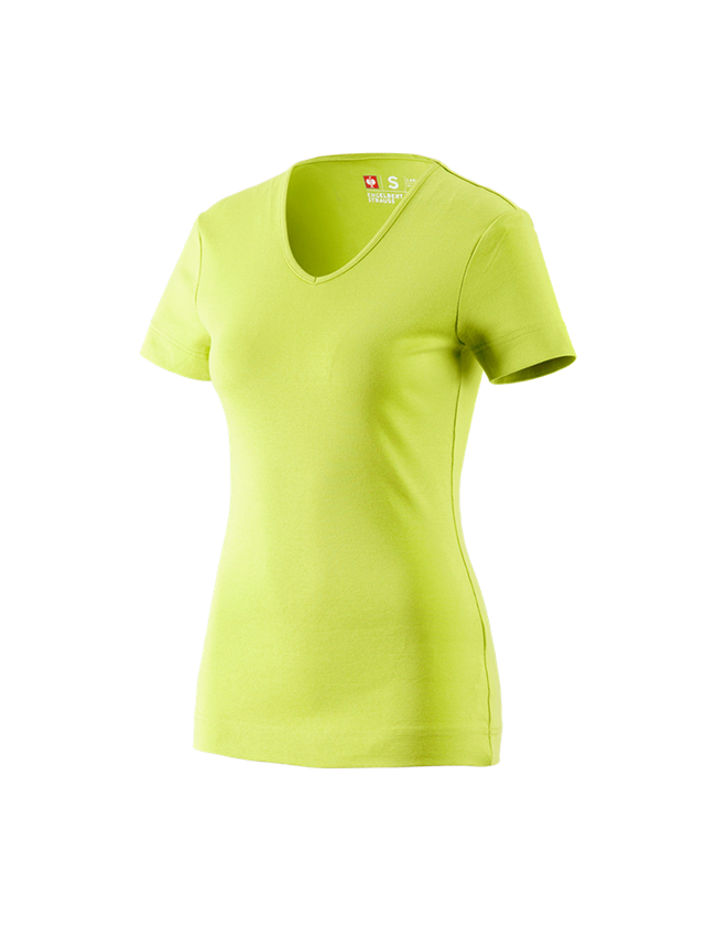 Témata: e.s. Tričko cotton V-Neck, dámské + májové zelená