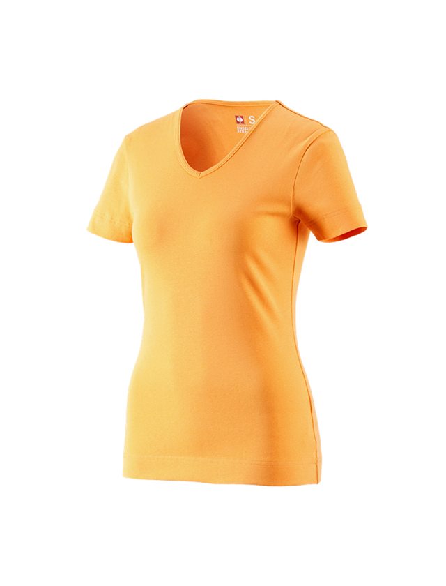 Zahradní / Lesnictví a Zemědělství: e.s. Tričko cotton V-Neck, dámské + světle oranžová