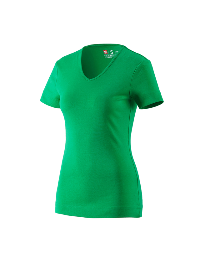 Instalatéři: e.s. Tričko cotton V-Neck, dámské + trávově zelená