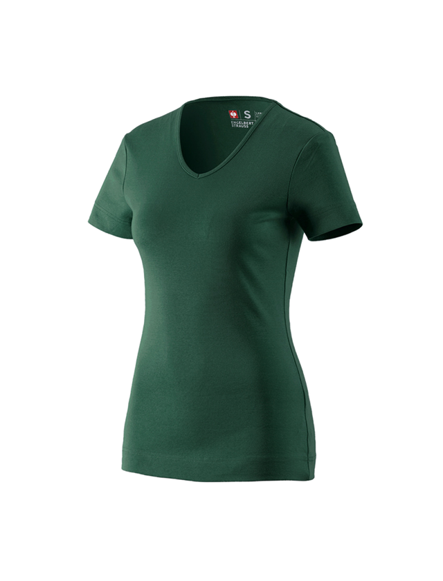 Trička | Svetry | Košile: e.s. Tričko cotton V-Neck, dámské + zelená 2
