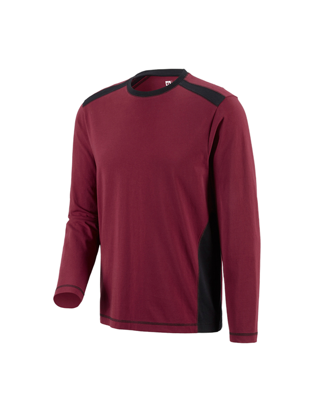 Trička, svetry & košile: Triko s dlouhým rukávem cotton e.s.active + bordó/černá
