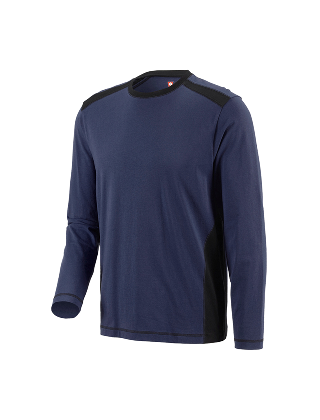 Trička, svetry & košile: Triko s dlouhým rukávem cotton e.s.active + tmavomodrá/černá 2