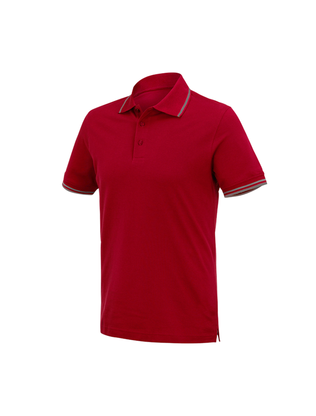 Zahradní / Lesnictví a Zemědělství: e.s. Polo-Tričko cotton Deluxe Colour + ohnivě červená/hliník