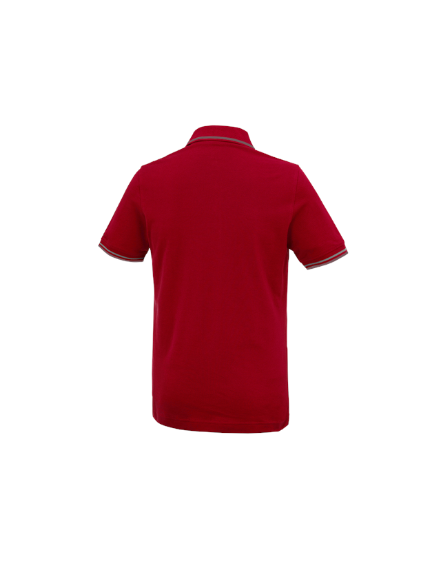 Zahradní / Lesnictví a Zemědělství: e.s. Polo-Tričko cotton Deluxe Colour + ohnivě červená/hliník 1