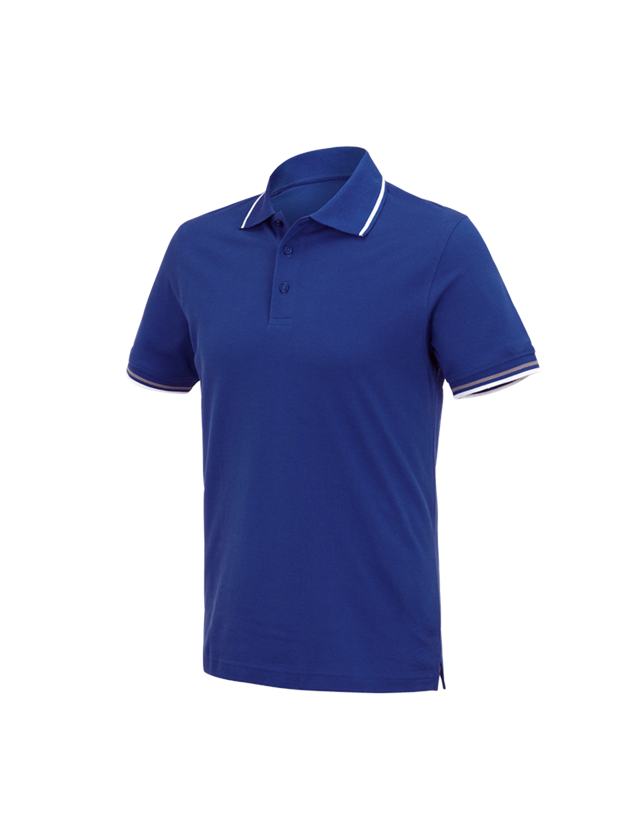 Trička, svetry & košile: e.s. Polo-Tričko cotton Deluxe Colour + modrá chrpa/hliník