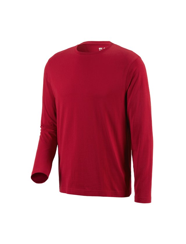 Trička, svetry & košile: e.s. triko s dlouhým rukávem cotton + červená