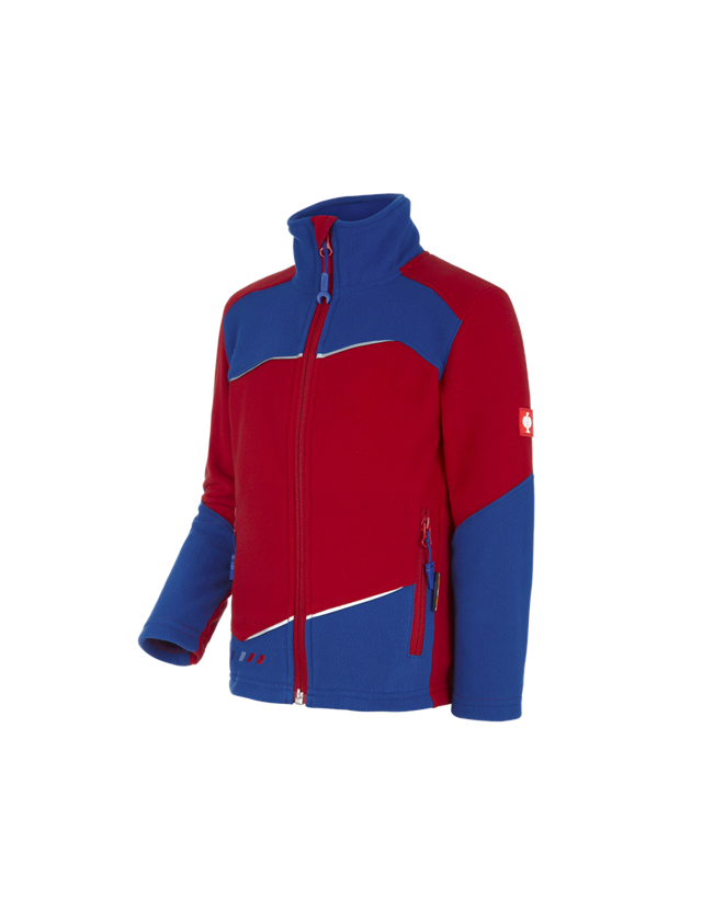 Bundy: Fleecová bunda e.s.motion 2020, dětská + ohnivě červená/modrá chrpa
