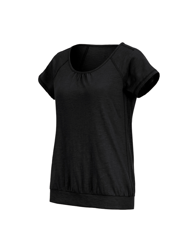 Trička | Svetry | Košile: e.s. Tričko cotton slub, dámské + černá