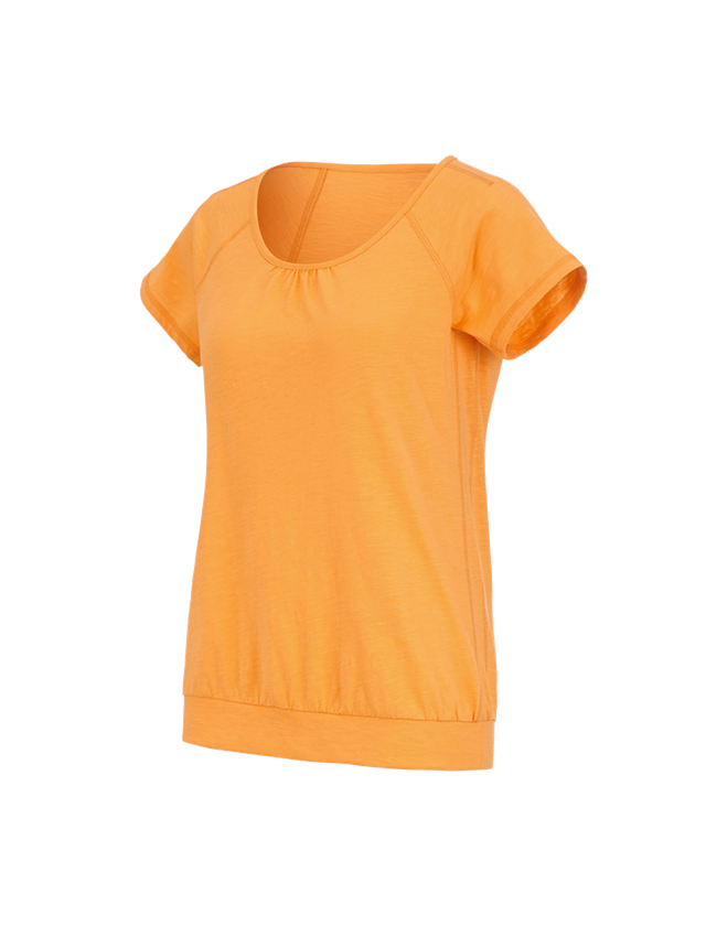Témata: e.s. Tričko cotton slub, dámské + světle oranžová