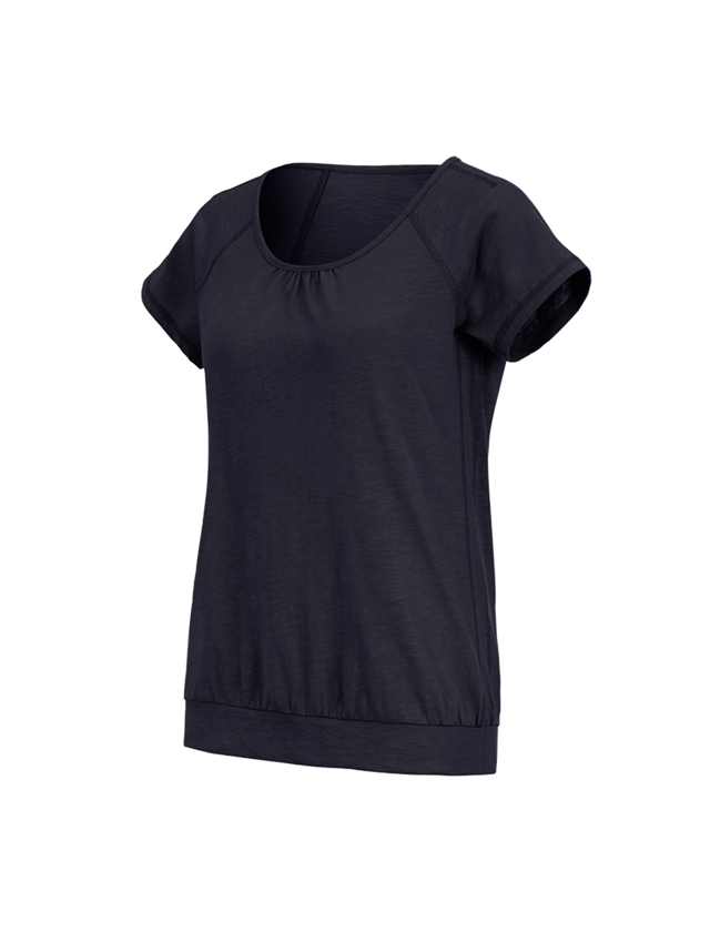 Trička | Svetry | Košile: e.s. Tričko cotton slub, dámské + tmavomodrá