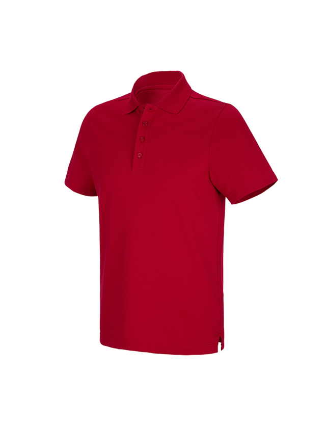 Témata: e.s. Funkční polo tričko poly cotton + ohnivě červená