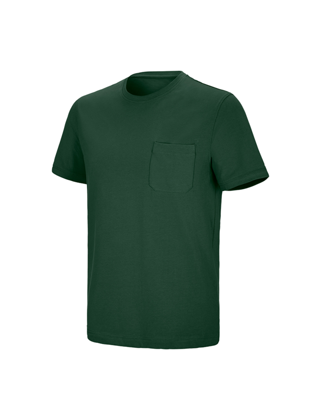 Zahradní / Lesnictví a Zemědělství: e.s. Tričko cotton stretch Pocket + zelená