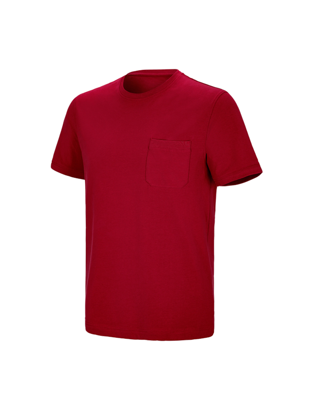 Témata: e.s. Tričko cotton stretch Pocket + ohnivě červená