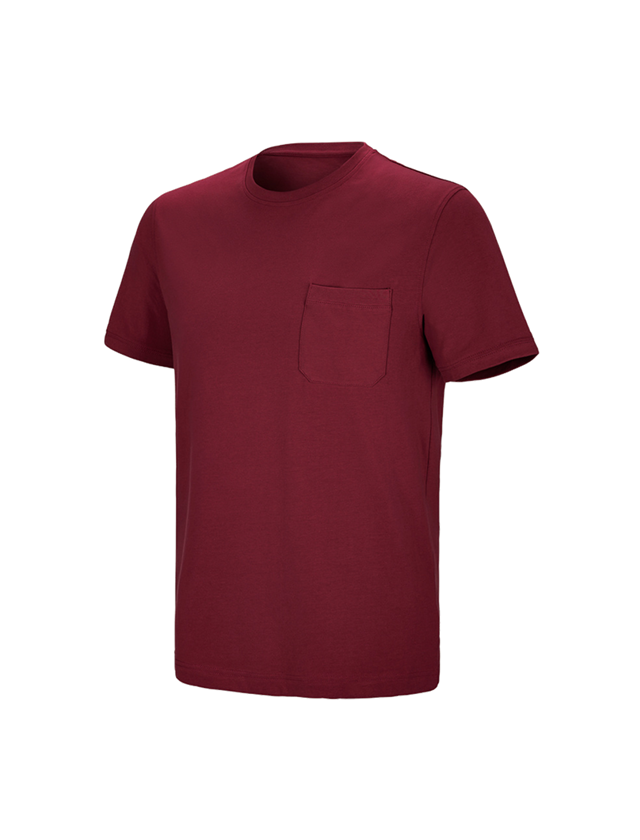 Trička, svetry & košile: e.s. Tričko cotton stretch Pocket + bordó