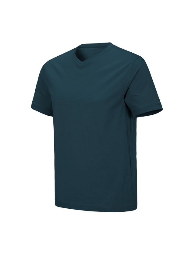 Trička, svetry & košile: e.s. Tričko cotton stretch V-Neck + mořská modrá